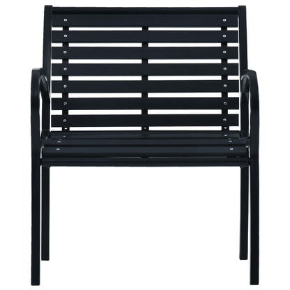 Garden Chairs 2 pcs Black Steel and WPC