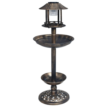 Decorative Birdbath with Solar Powered LED Lights Plastic