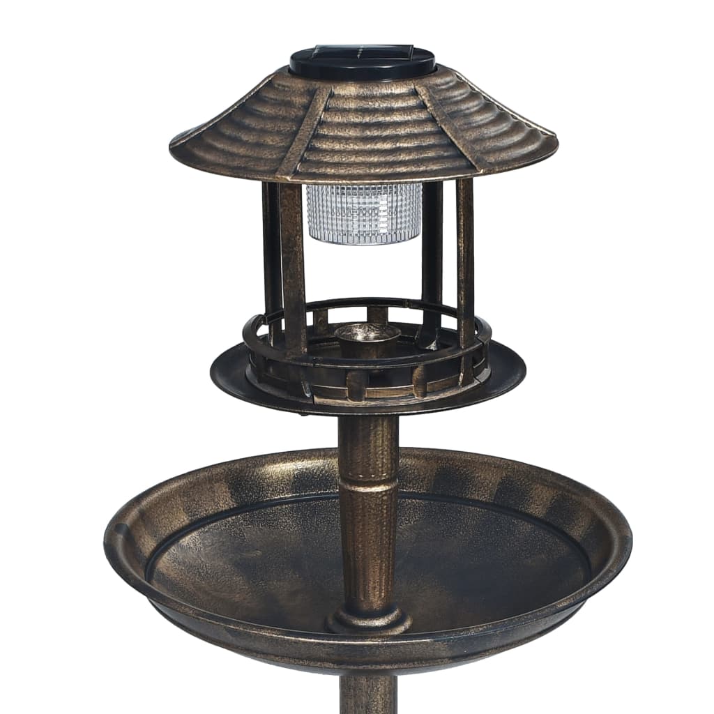 Decorative Birdbath with Solar Powered LED Lights Plastic