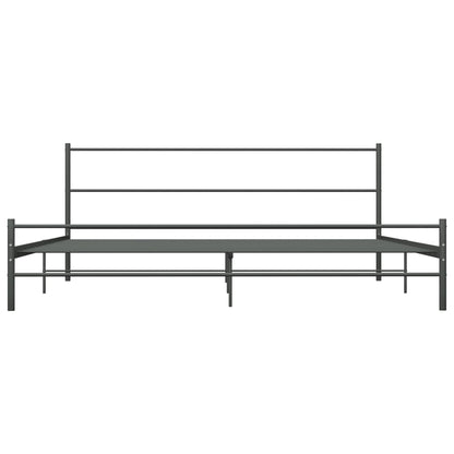 284684 vidaXL Bed Frame without Mattress Grey Metal 180x200 cm Super King