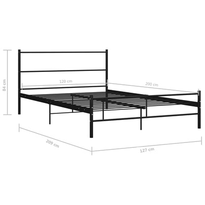 Bed Frame Black Metal 120x200 cm