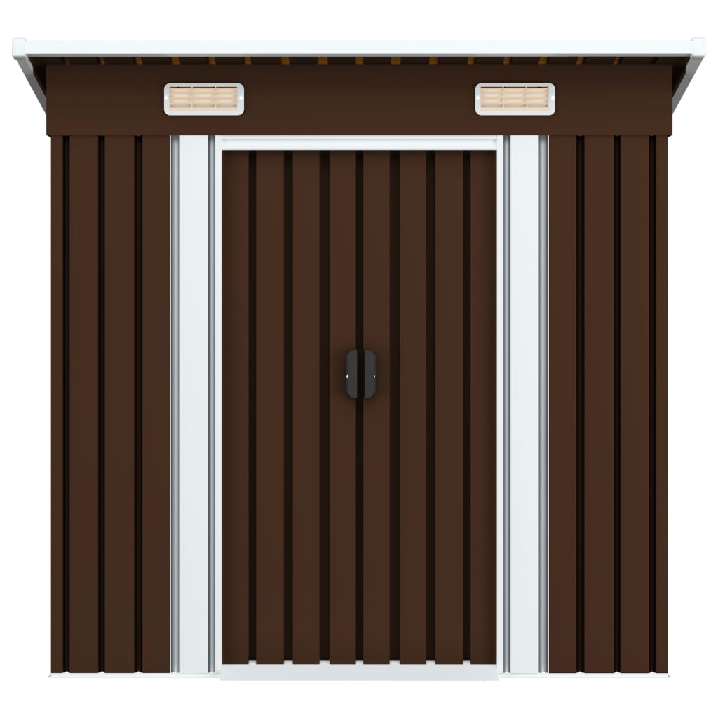 Garden Storage Shed Brown 194x121x181 cm Steel