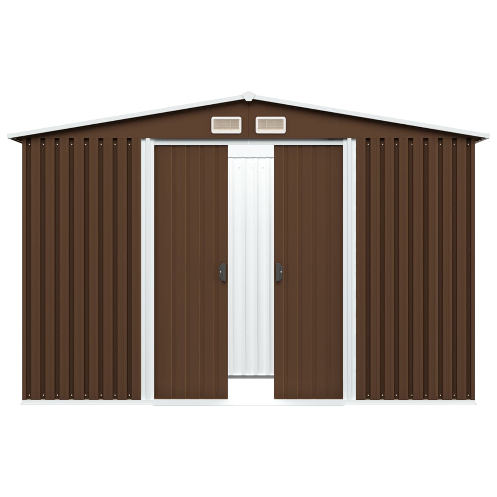 Garden Storage Shed Brown 257x205x178 cm Steel