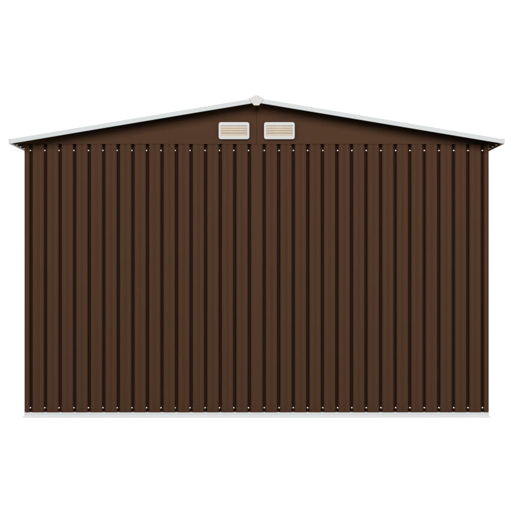 Garden Storage Shed Brown 257x205x178 cm Steel