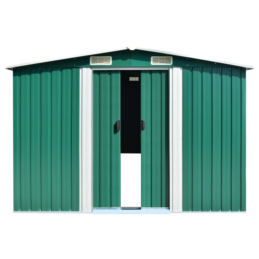 Garden Shed Green 257x779x181 cm Galvanised steel