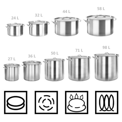 Stock Pot 26 L 32x32 cm Stainless Steel