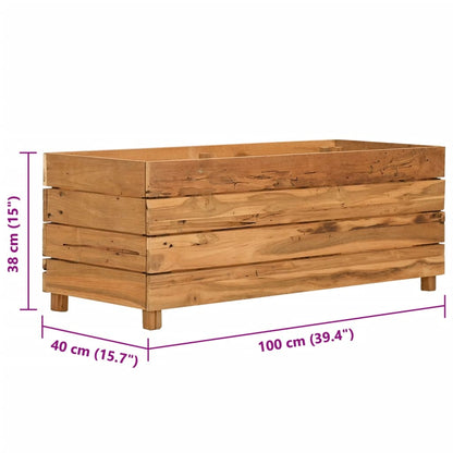 Raised Bed 100x40x38 cm Recycled Teak Wood and Steel