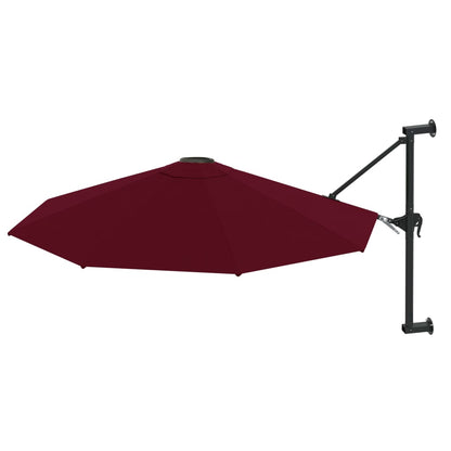 Wall-Mounted Garden Parasol with Metal Pole 300 cm Burgundy