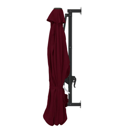 Wall-Mounted Garden Parasol with Metal Pole 300 cm Burgundy