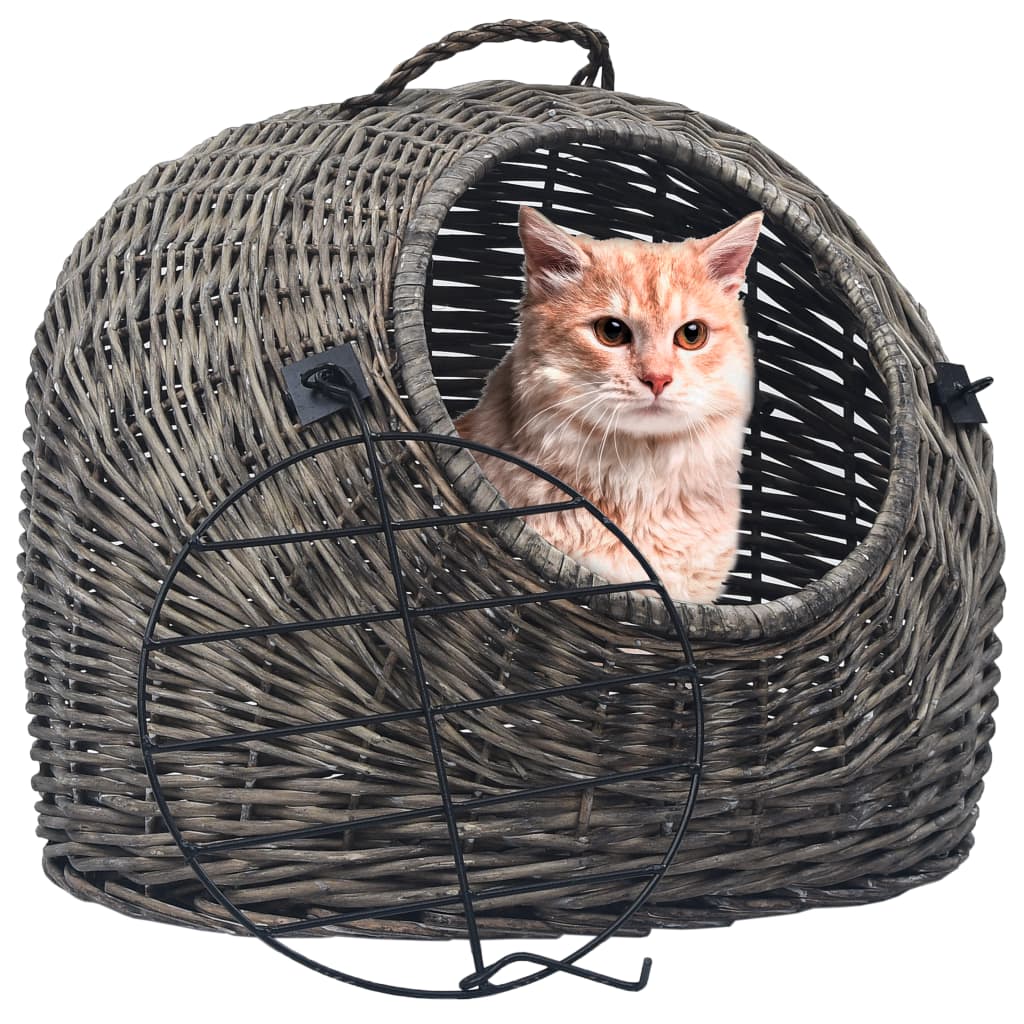 Cat Transporter Grey 50x42x40 cm Natural Willow