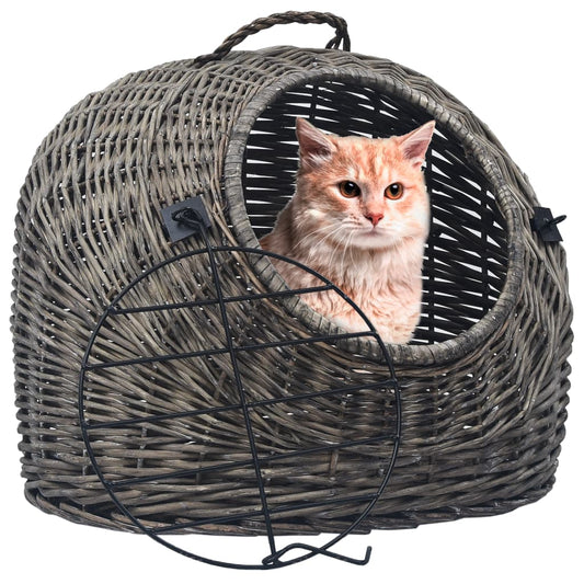 Cat Transporter Grey 50x42x40 cm Natural Willow