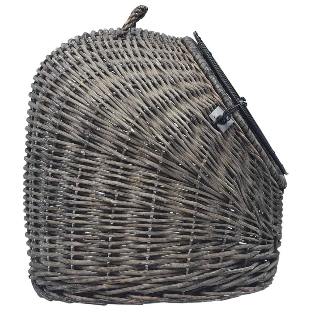 Cat Transporter Grey 60x45x45 cm Natural Willow