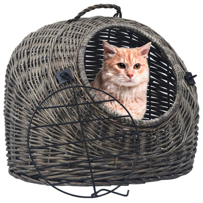 Cat Transporter Grey 60x45x45 cm Natural Willow