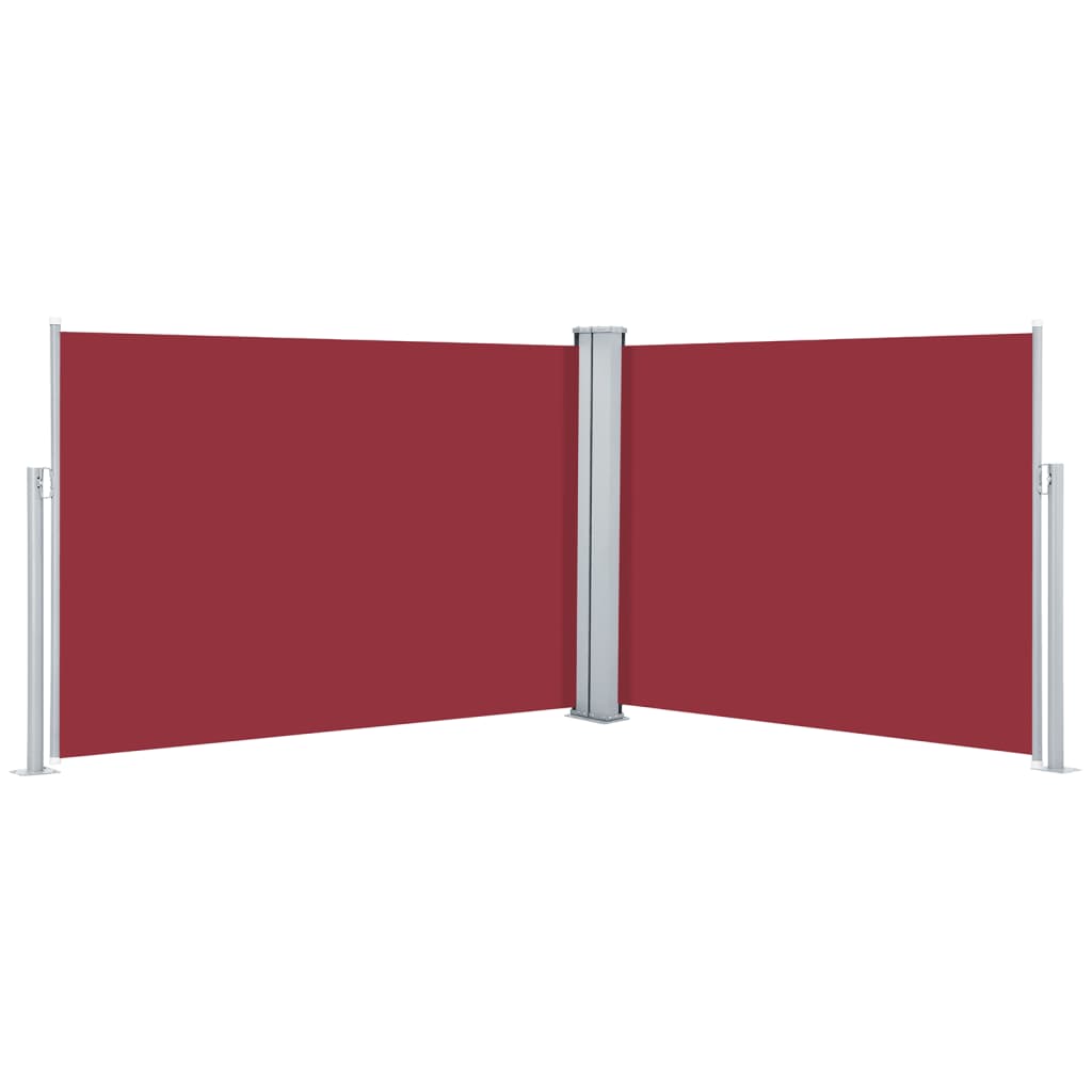 Retractable Side Awning Red 100x1000 cm