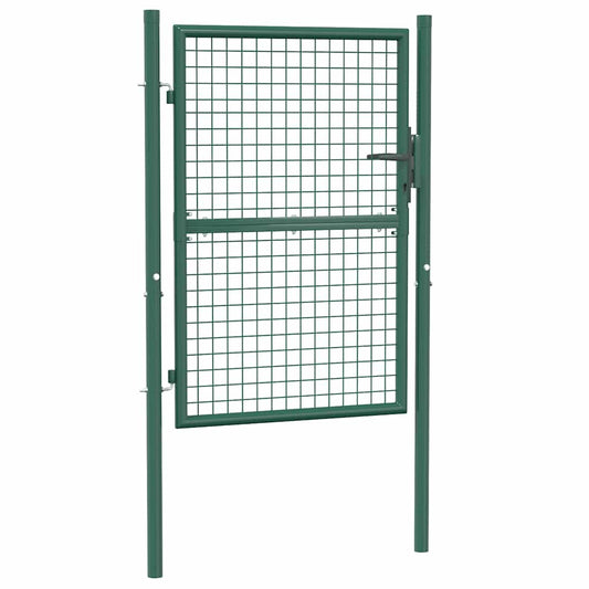 Fence Gate Steel 100x125 cm Green