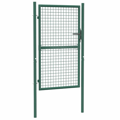 Fence Gate Steel 100x150 cm Green