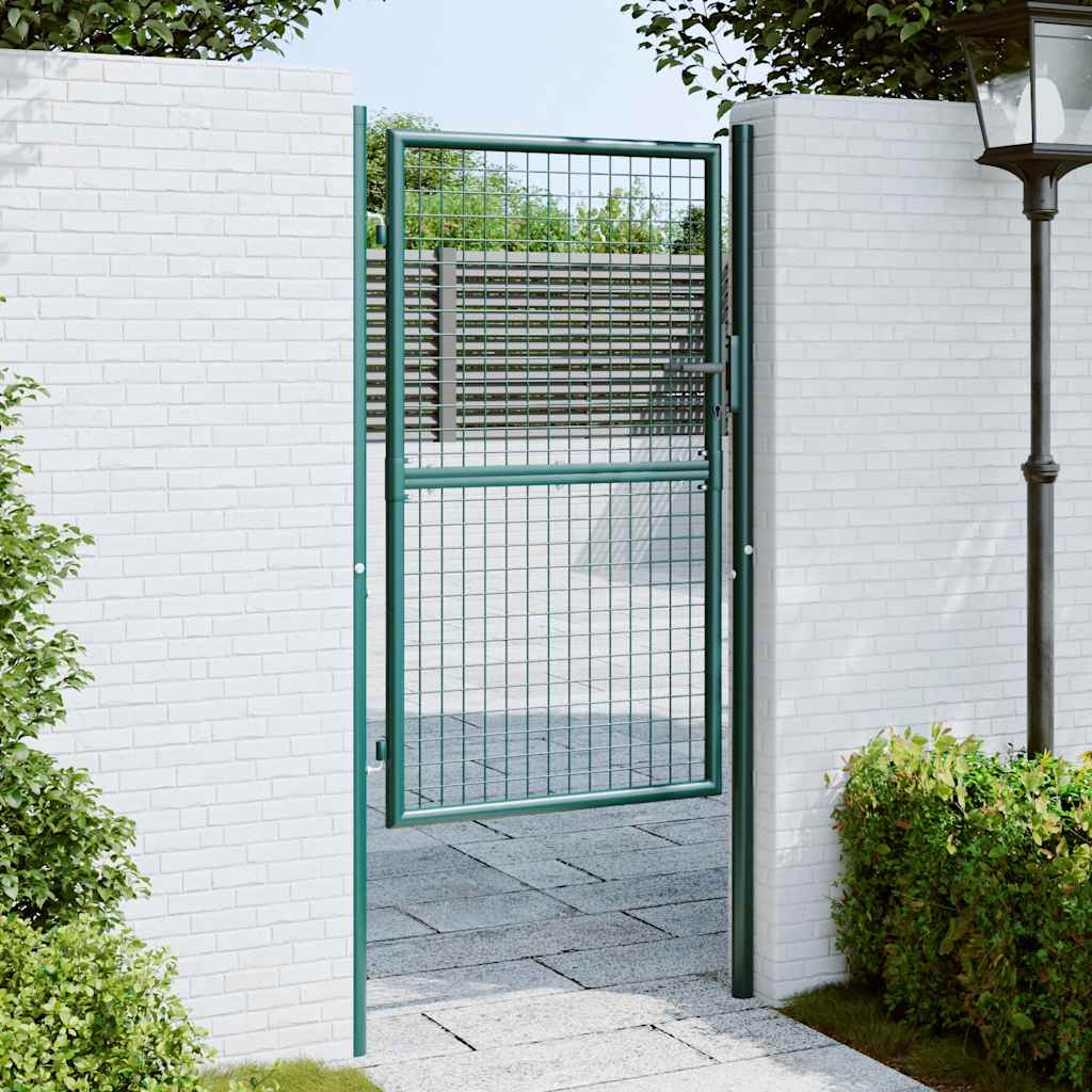 Fence Gate Steel 100x150 cm Green