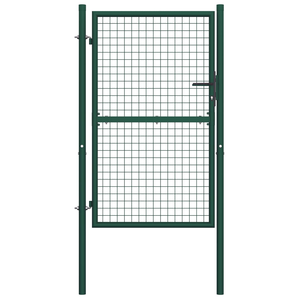 Fence Gate Steel 100x175 cm Green