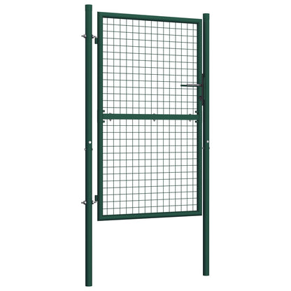 Fence Gate Steel 100x175 cm Green