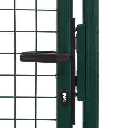 Fence Gate Steel 100x175 cm Green