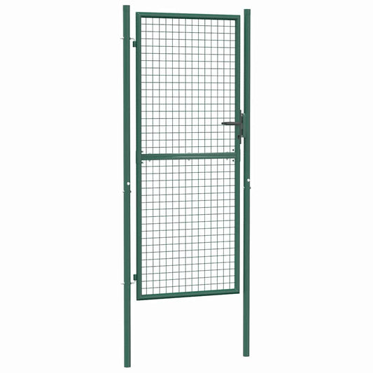 Fence Gate Steel 100x200 cm Green