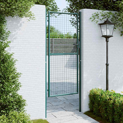 Fence Gate Steel 100x200 cm Green