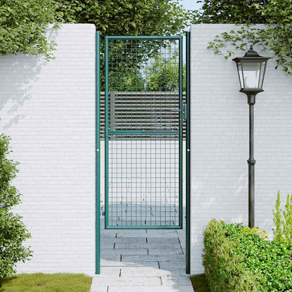 Fence Gate Steel 100x200 cm Green