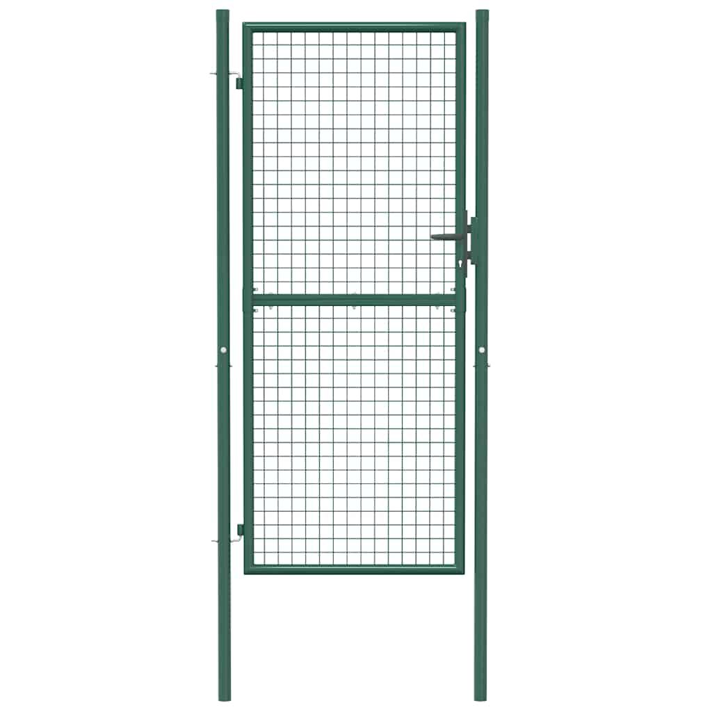 Fence Gate Steel 100x200 cm Green