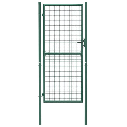 Fence Gate Steel 100x200 cm Green