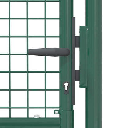 Fence Gate Steel 100x200 cm Green