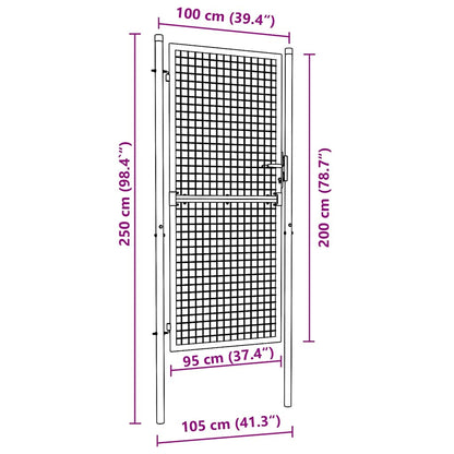 Fence Gate Steel 100x200 cm Green