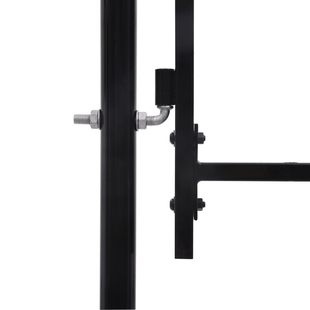 Fence Gate Double Door with Spike Top Steel 3x1.75 m Black