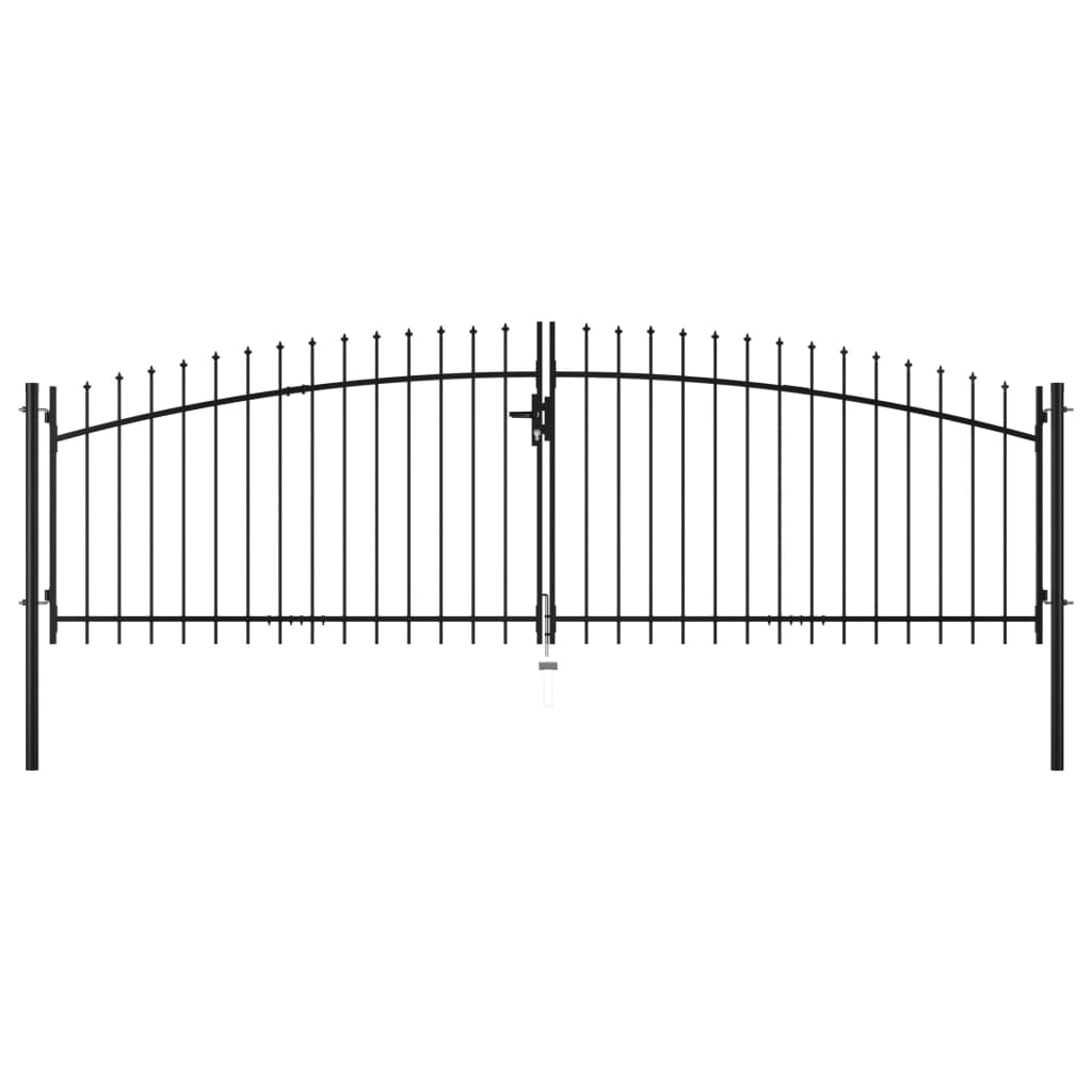 Double Door Fence Gate with Spear Top 400x200 cm