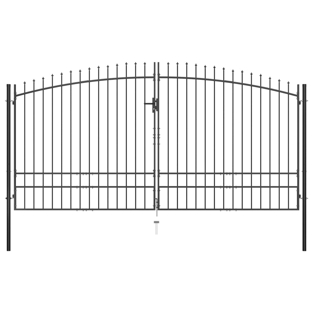 Double Door Fence Gate with Spear Top 400x248 cm