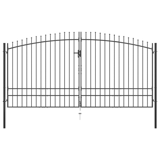 Double Door Fence Gate with Spear Top 400x248 cm