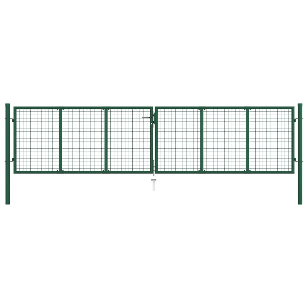 Mesh Garden Gate Steel 390x75 cm Green