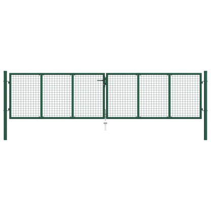 Mesh Garden Gate Steel 390x75 cm Green