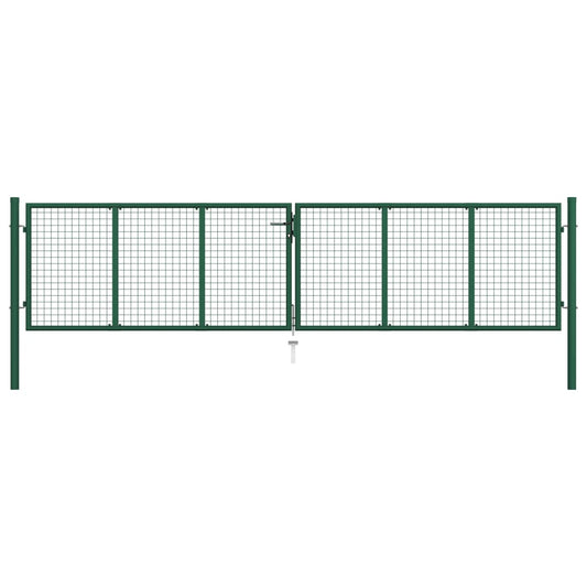 Mesh Garden Gate Steel 390x75 cm Green