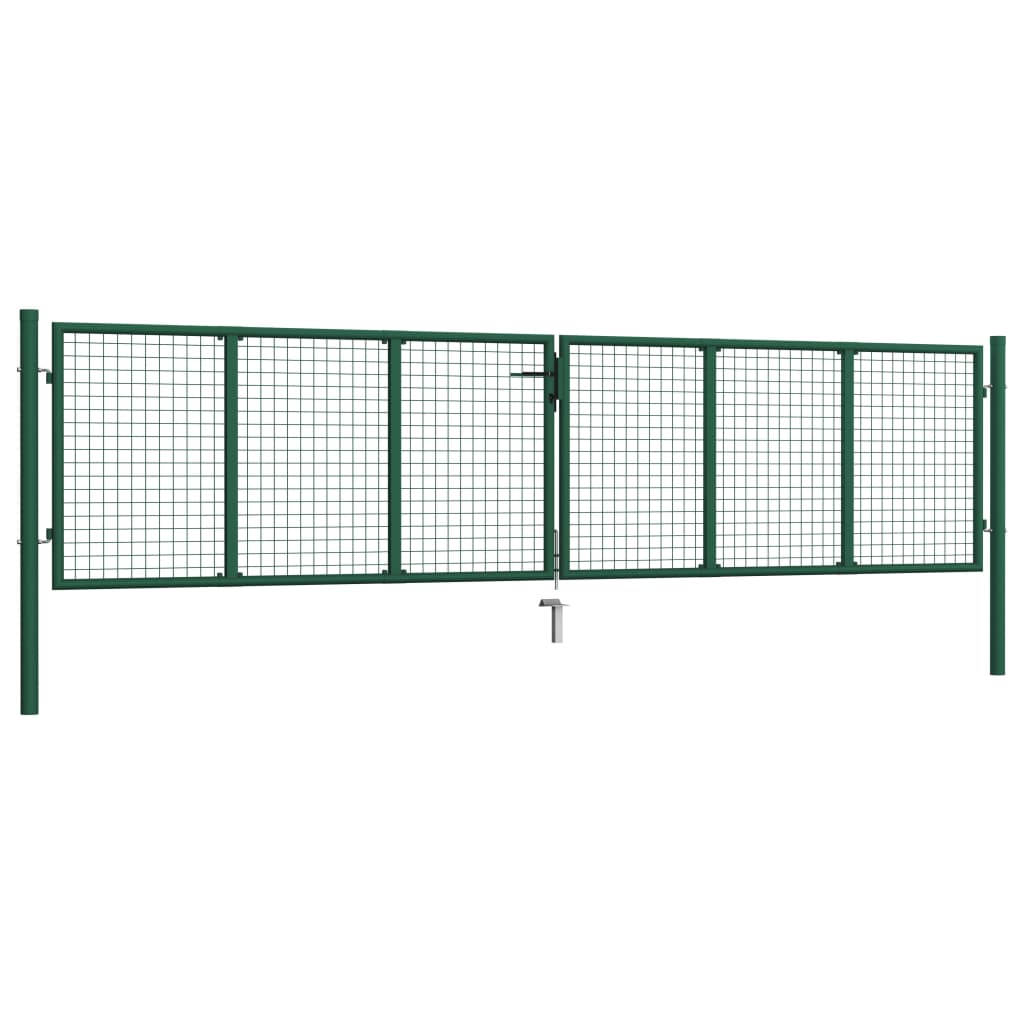 Mesh Garden Gate Steel 390x75 cm Green