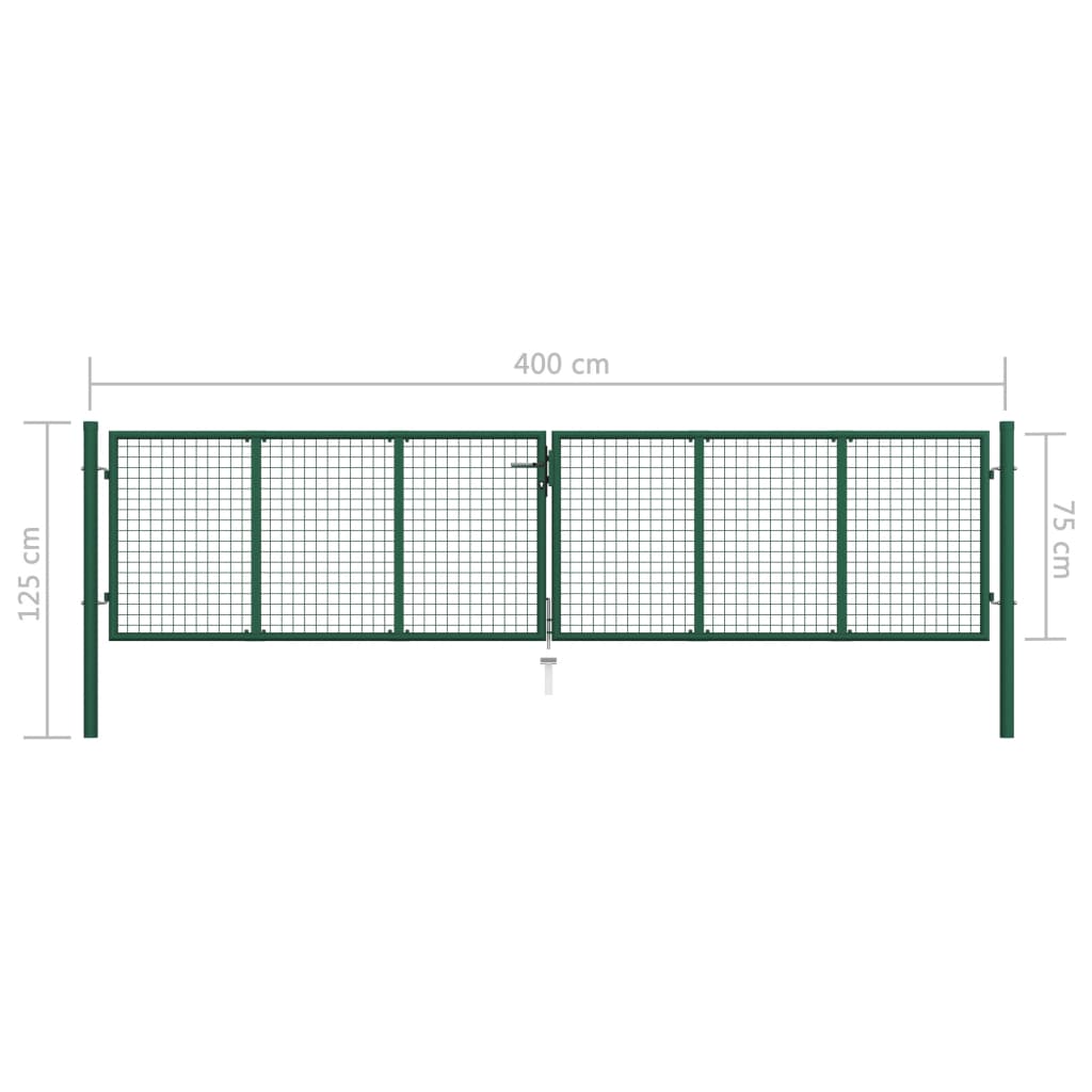 Mesh Garden Gate Steel 390x75 cm Green