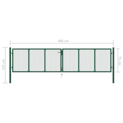 Mesh Garden Gate Steel 390x75 cm Green