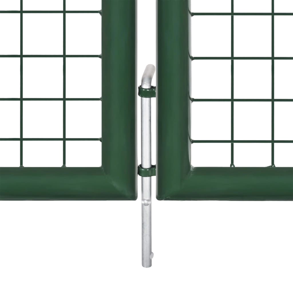 Mesh Garden Gate Steel 390x100 cm Green