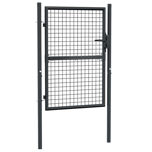 Mesh Garden Gate Galvanised Steel 100x175 cm Grey