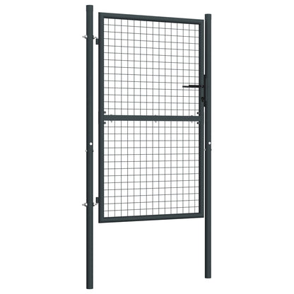 Mesh Garden Gate Galvanised Steel 100x200 cm Grey