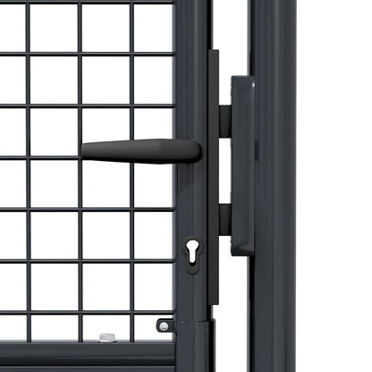 Mesh Garden Gate Galvanised Steel 100x200 cm Grey