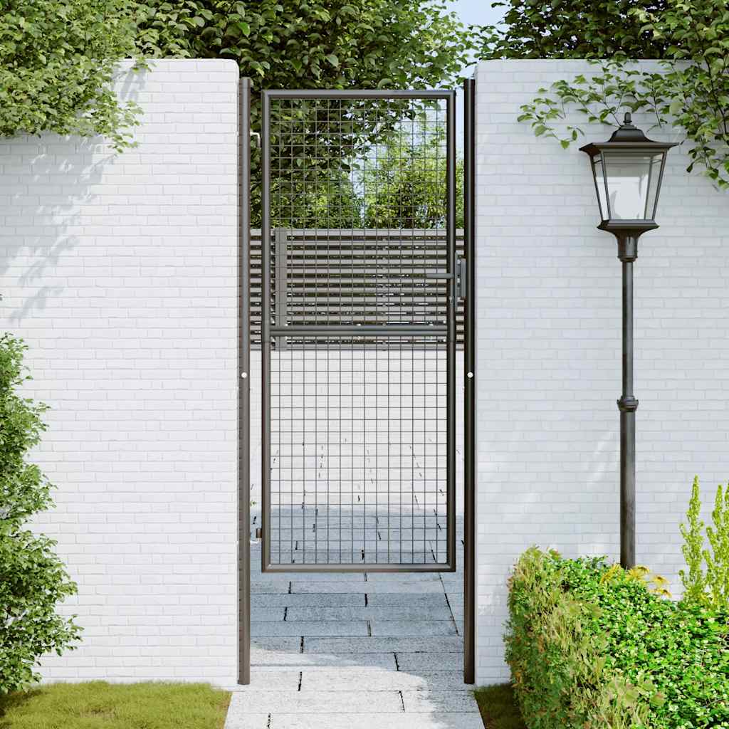 Mesh Garden Gate Galvanised Steel 100x250 cm Grey