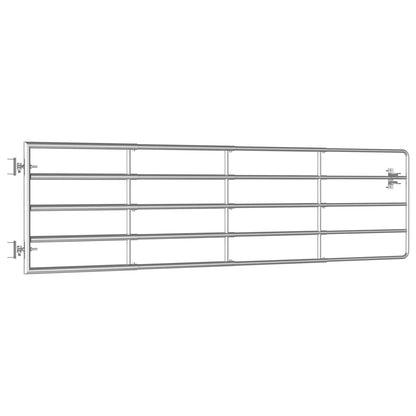 5 Bar Field Gate Steel (115-300)x90 cm Silver