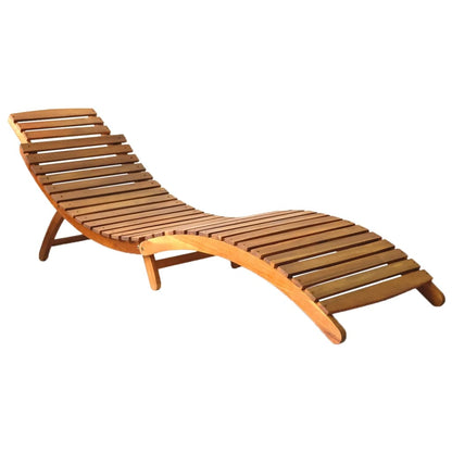 Sun Lounger Solid Acacia Wood Brown