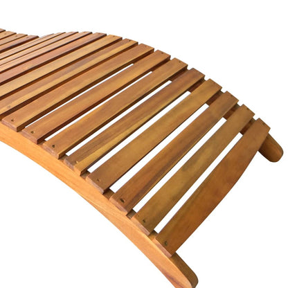 Sun Lounger Solid Acacia Wood Brown