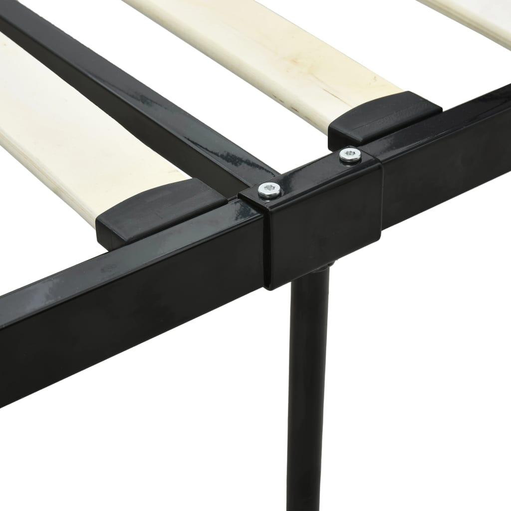 Canopy Bed Frame Black Metal 140x200 cm